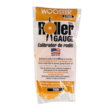Wooster 3/16 in. Roller Gauge Thin Yel 6Pk R082 00R0820000